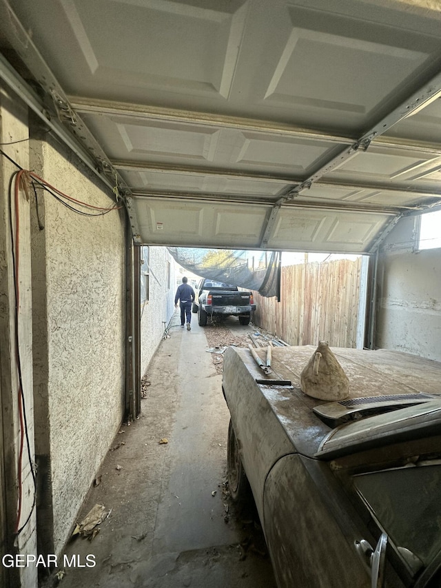 view of garage