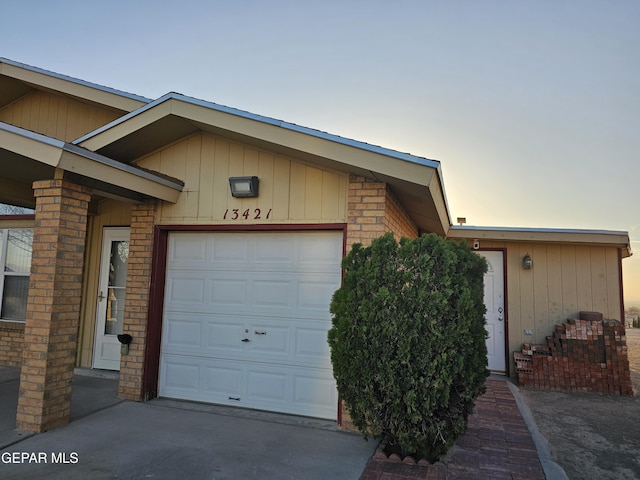 garage with driveway