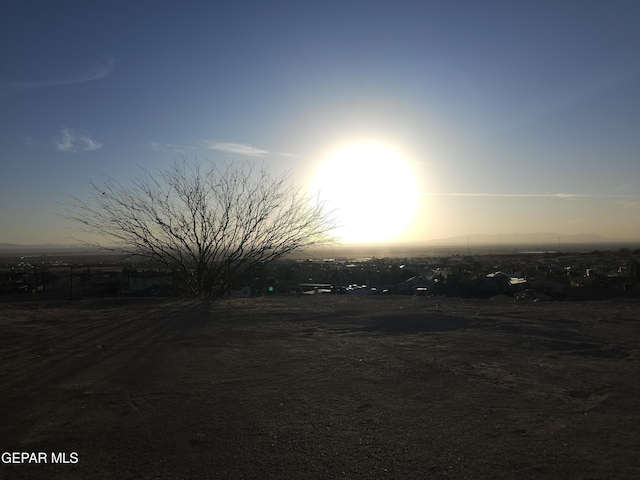 view of yard at dusk