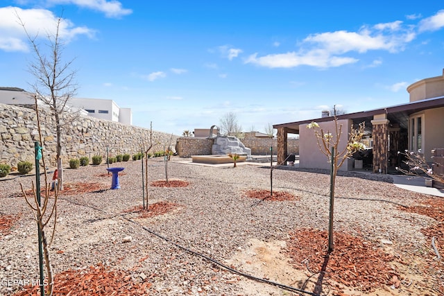 view of yard featuring a patio and a fenced backyard