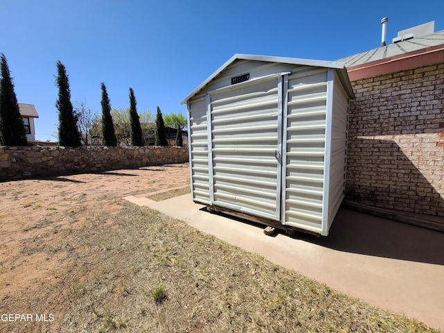 view of shed