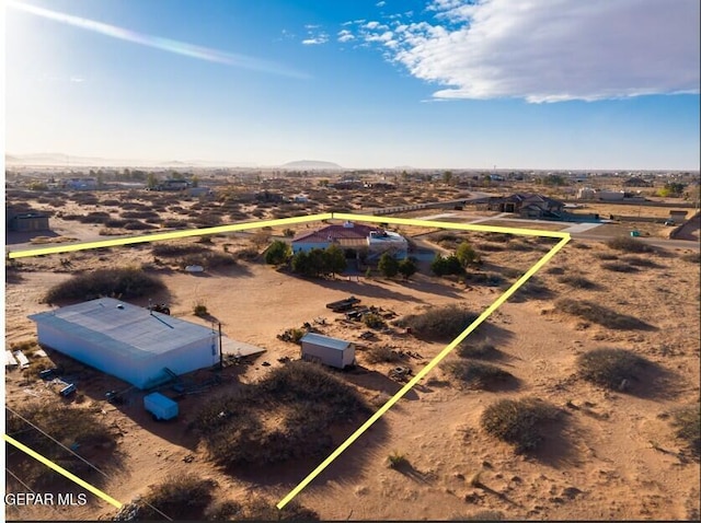 14097 Silver Spur St, El Paso, TX 79938 - view of rural area with property parcel outlined and a desert landscape