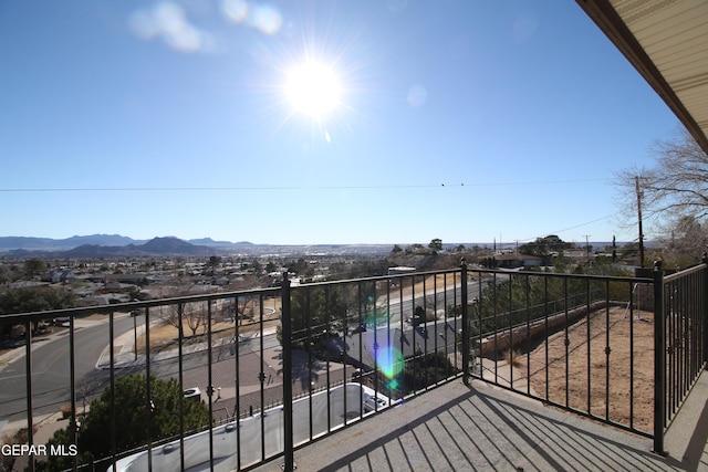 balcony with a mountain view