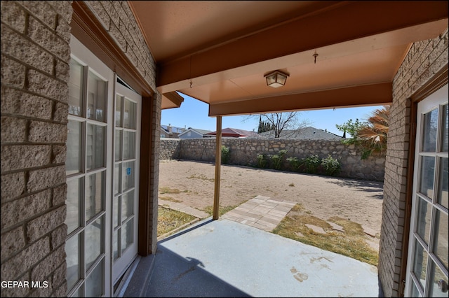 view of patio with a fenced backyard