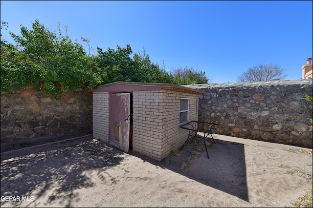 view of shed