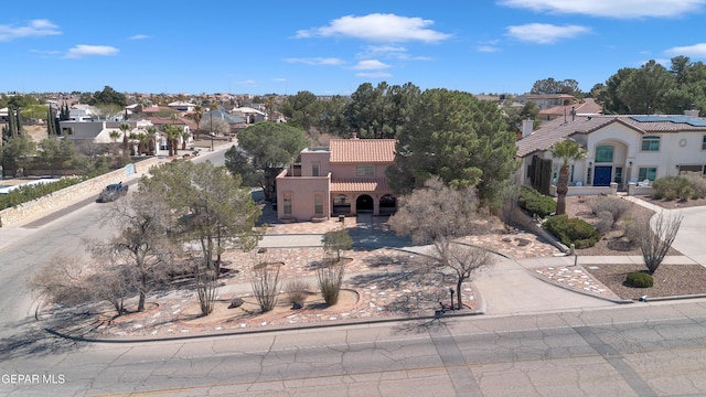 bird's eye view with a residential view