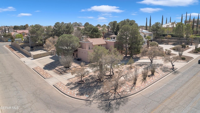 drone / aerial view with a residential view