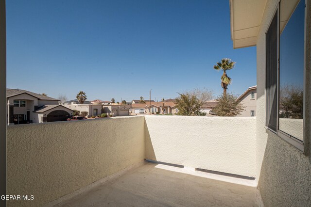 balcony with a residential view