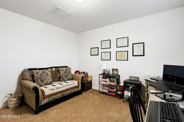 office with visible vents and carpet