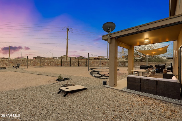 view of yard with a patio area and fence