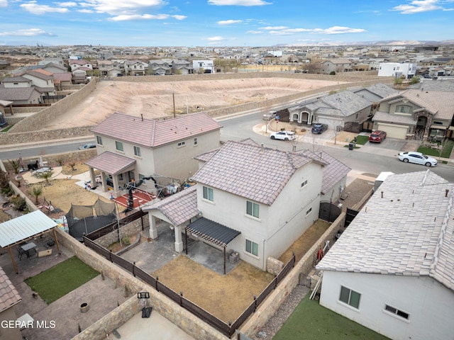 drone / aerial view with a residential view