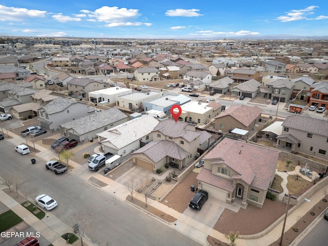 aerial view with a residential view