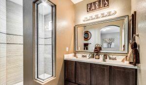 full bathroom with double vanity