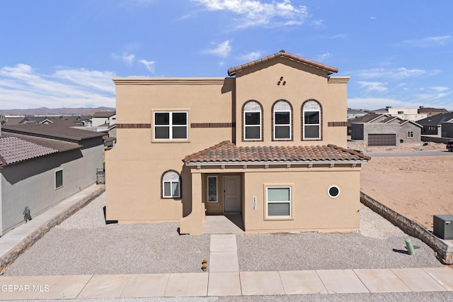 view of front of property with stucco siding and a tiled roof