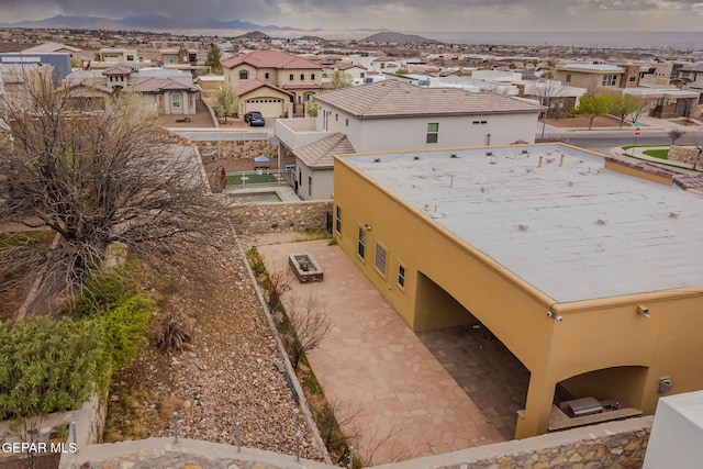 drone / aerial view with a residential view