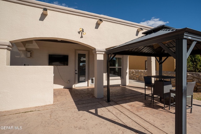 view of patio / terrace featuring a gazebo