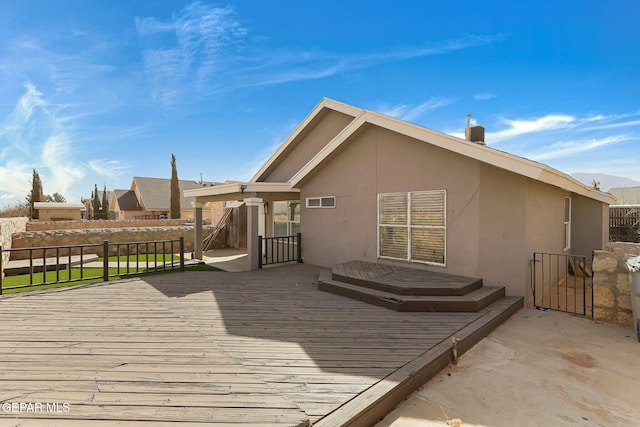 deck featuring fence