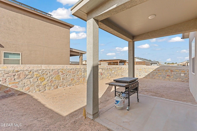 view of patio with a fenced backyard