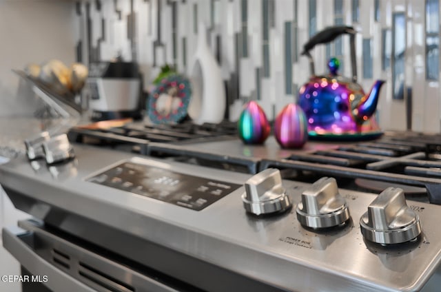 interior details featuring gas stove