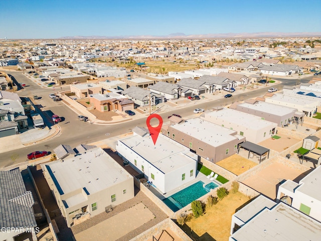 aerial view with a residential view