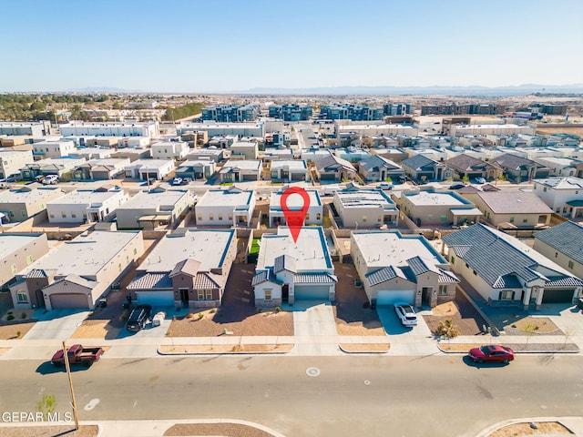 drone / aerial view with a residential view