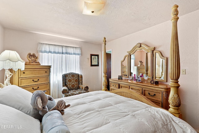 bedroom with a textured ceiling