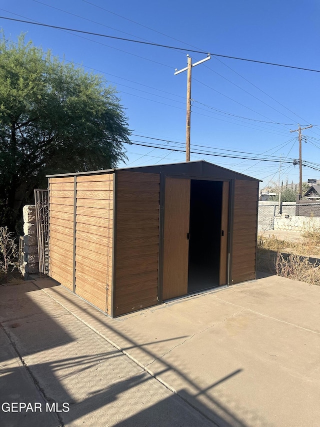 view of shed