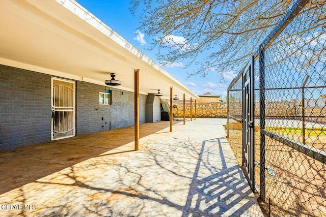 view of yard with a patio and fence