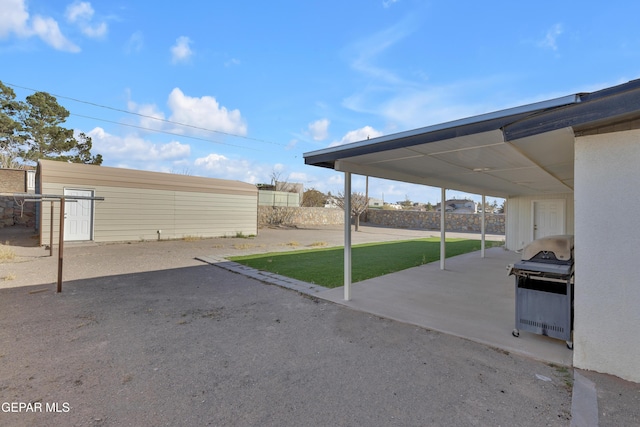 view of patio with grilling area