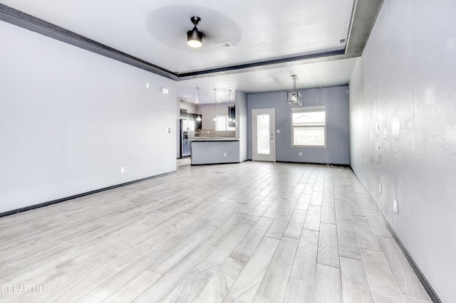1722 Breeder Cup Way, El Paso, TX 79928 - unfurnished living room with ceiling fan, baseboards, and light wood-style flooring