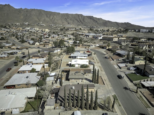 aerial view with a residential view and a mountain view