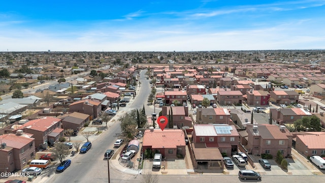 aerial view featuring a residential view