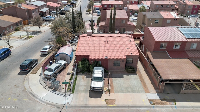 aerial view with a residential view