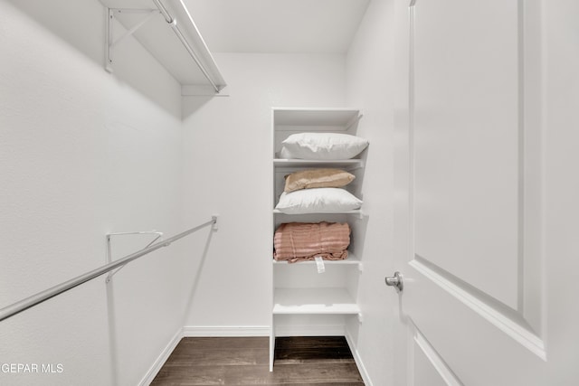 spacious closet with wood finished floors