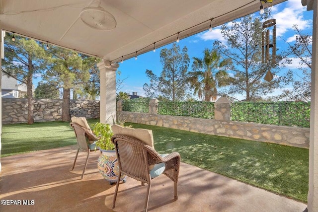 view of patio / terrace featuring a fenced backyard