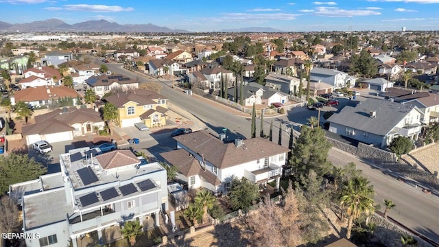 bird's eye view with a mountain view and a residential view