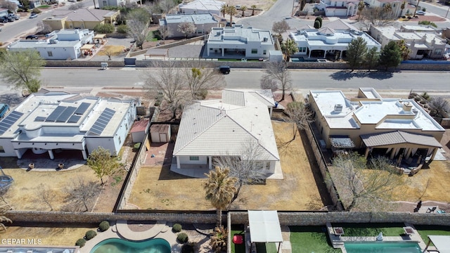 aerial view with a residential view