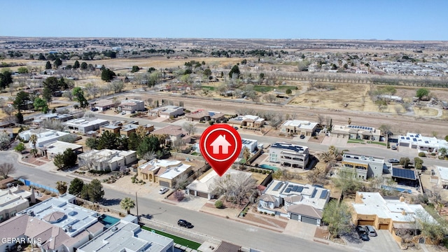 aerial view with a residential view