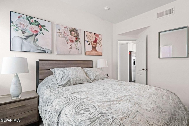 bedroom with visible vents