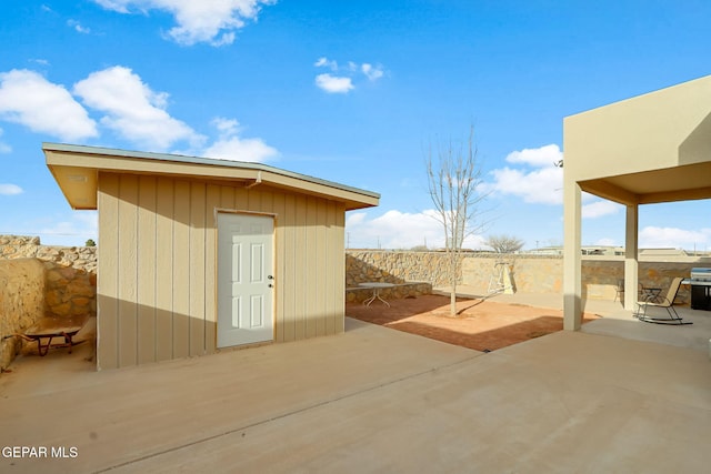 view of shed