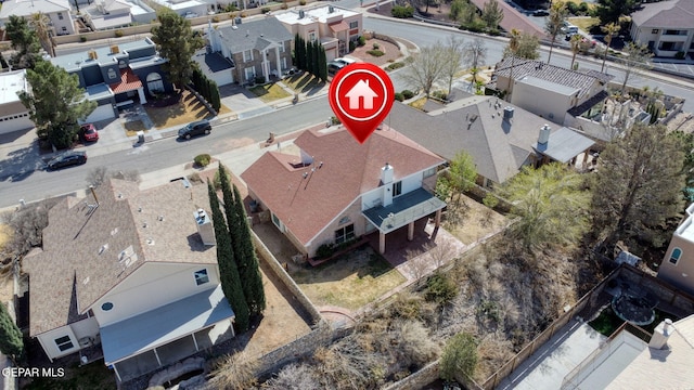 bird's eye view with a residential view