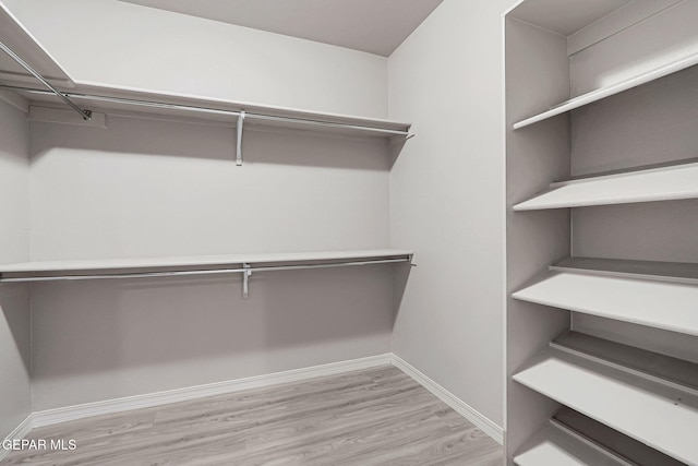 spacious closet with light wood-style flooring