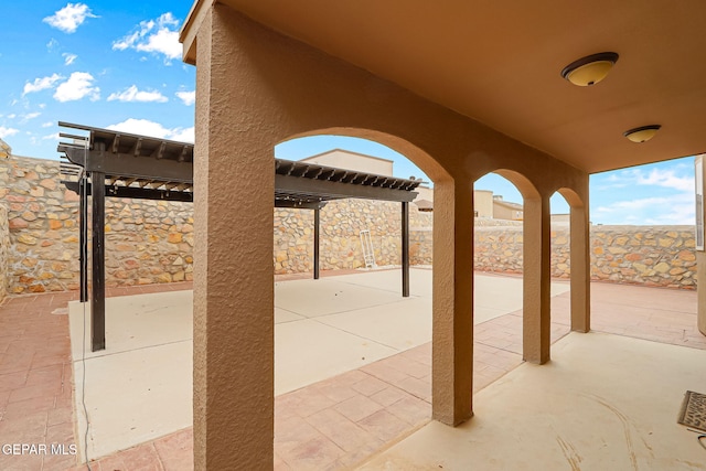 view of patio featuring a fenced backyard