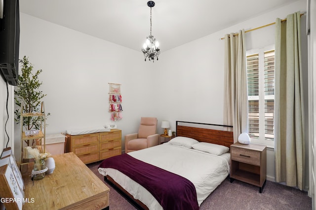 7402 Wooden Nickel Dr, El Paso, TX 79911 - carpeted bedroom featuring an inviting chandelier