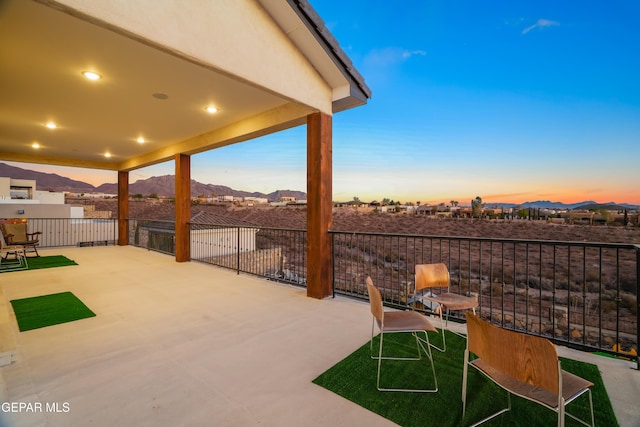 7402 Wooden Nickel Dr, El Paso, TX 79911 - view of patio / terrace with a mountain view