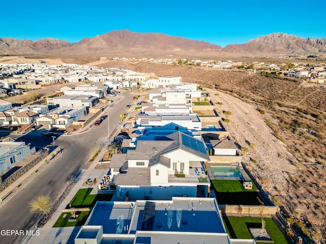 7402 Wooden Nickel Dr, El Paso, TX 79911 - birds eye view of property with a residential view and a mountain view