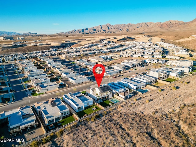 7402 Wooden Nickel Dr, El Paso, TX 79911 - birds eye view of property with a residential view and a mountain view