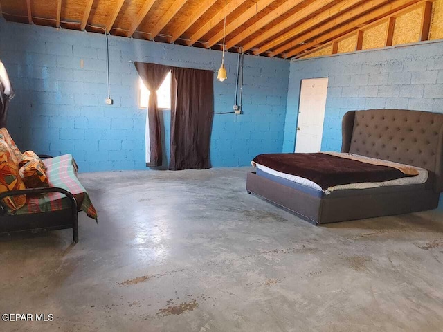 sitting room with concrete floors