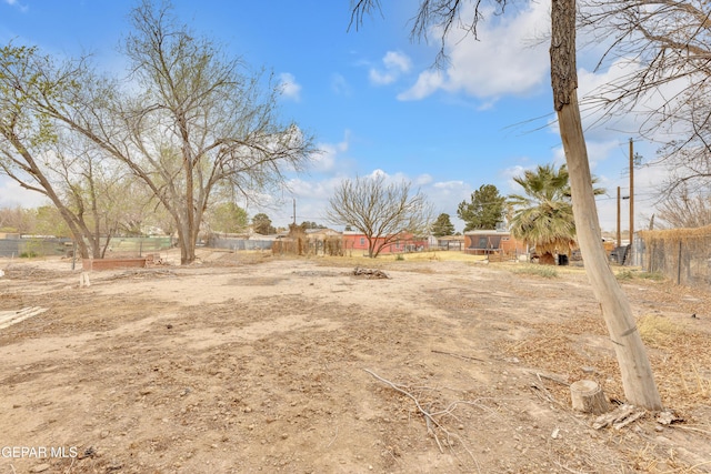 view of yard featuring fence