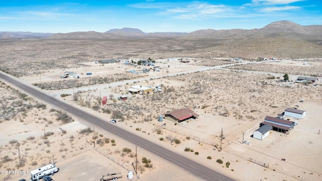aerial view with a mountain view and a desert view
